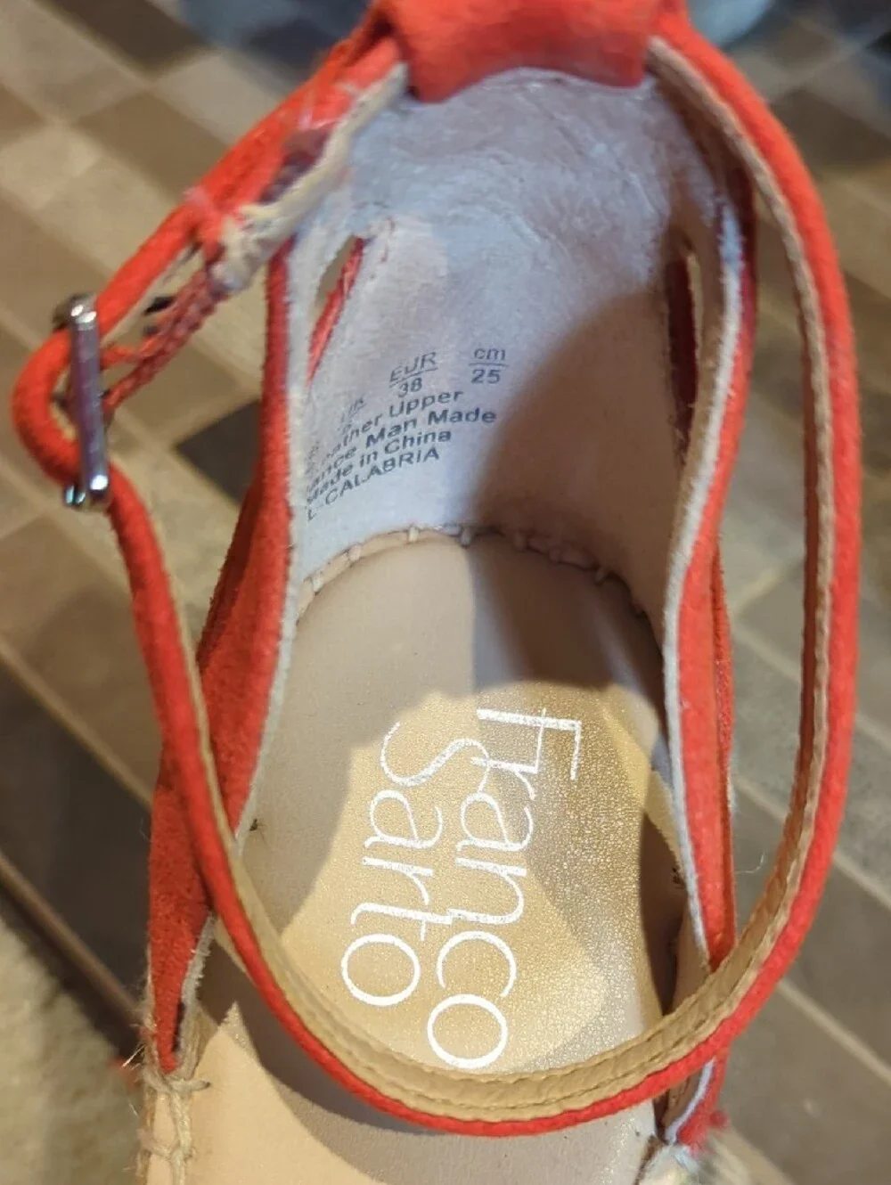 Women’s Orange-Red Ankle-Strap Espadrille Sandals